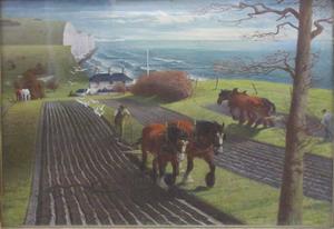Sold £30,000 plus BP - ‘Ploughing on the Downs’ by James Bateman RA (1893 - 1959)