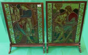 Stained glass fire screens - Sold £7,500